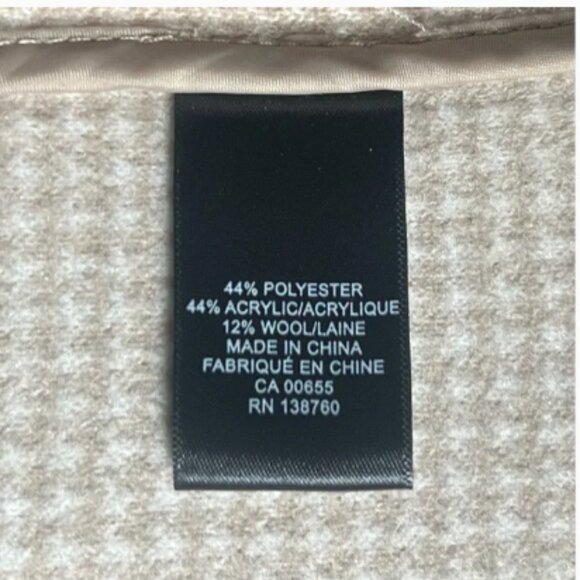 RW&Co Fitted Long Print Coat with Tailored Collar and Pockets - Size XL in Cream - Picture 6 of 9